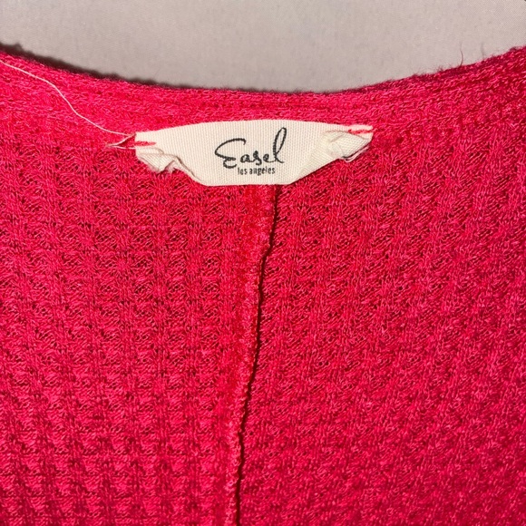 Easel Vibrant Red Button-Down Shirt - Picture 3 of 4